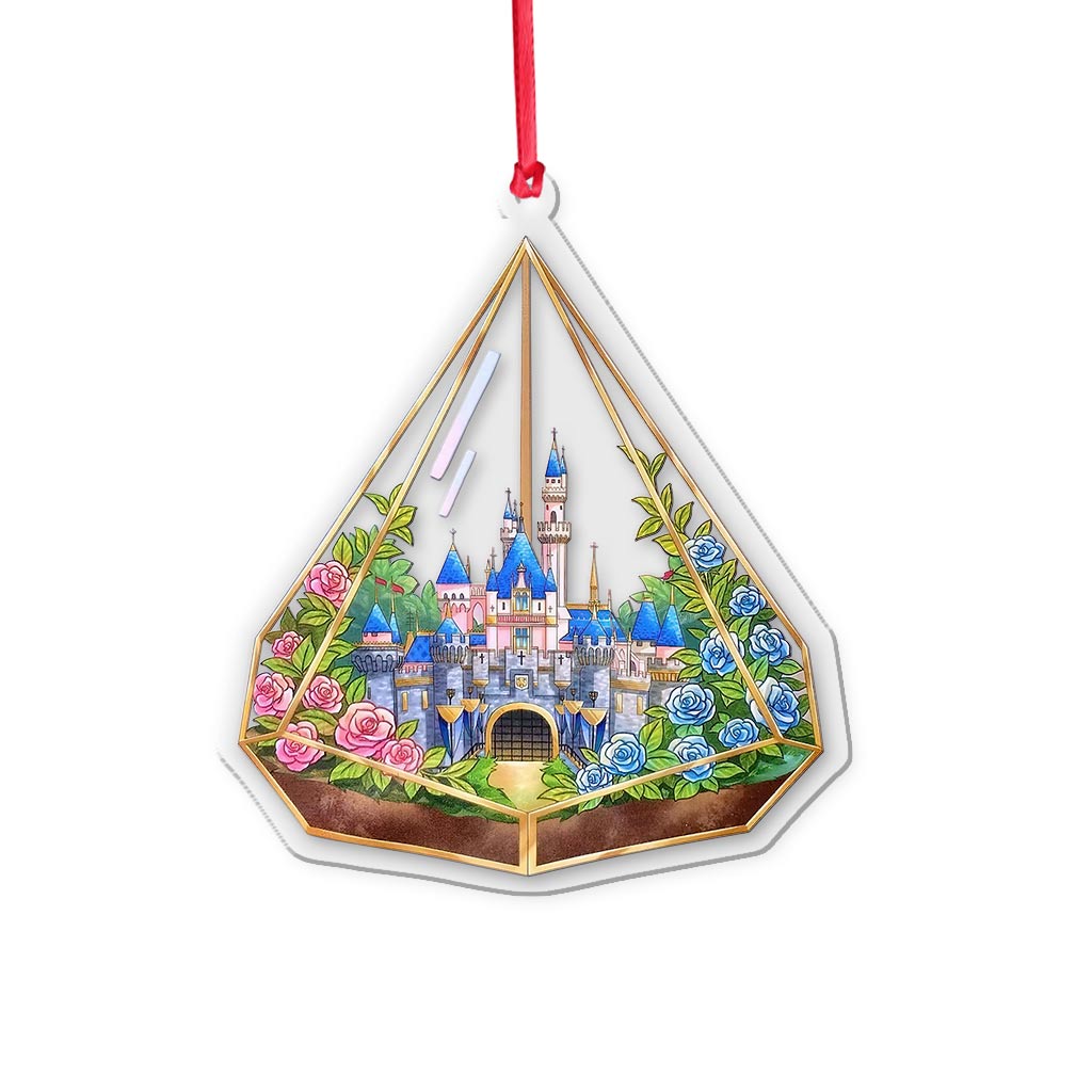 Disneyland Castle - Christmas Mouse Transparent Ornament