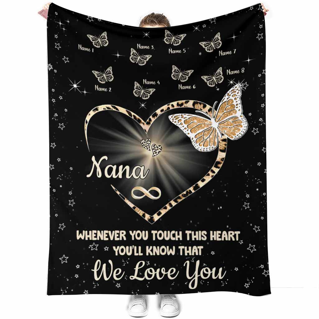 Whenever You Touch This Heart - Personalized Mother's Day Grandma Blanket