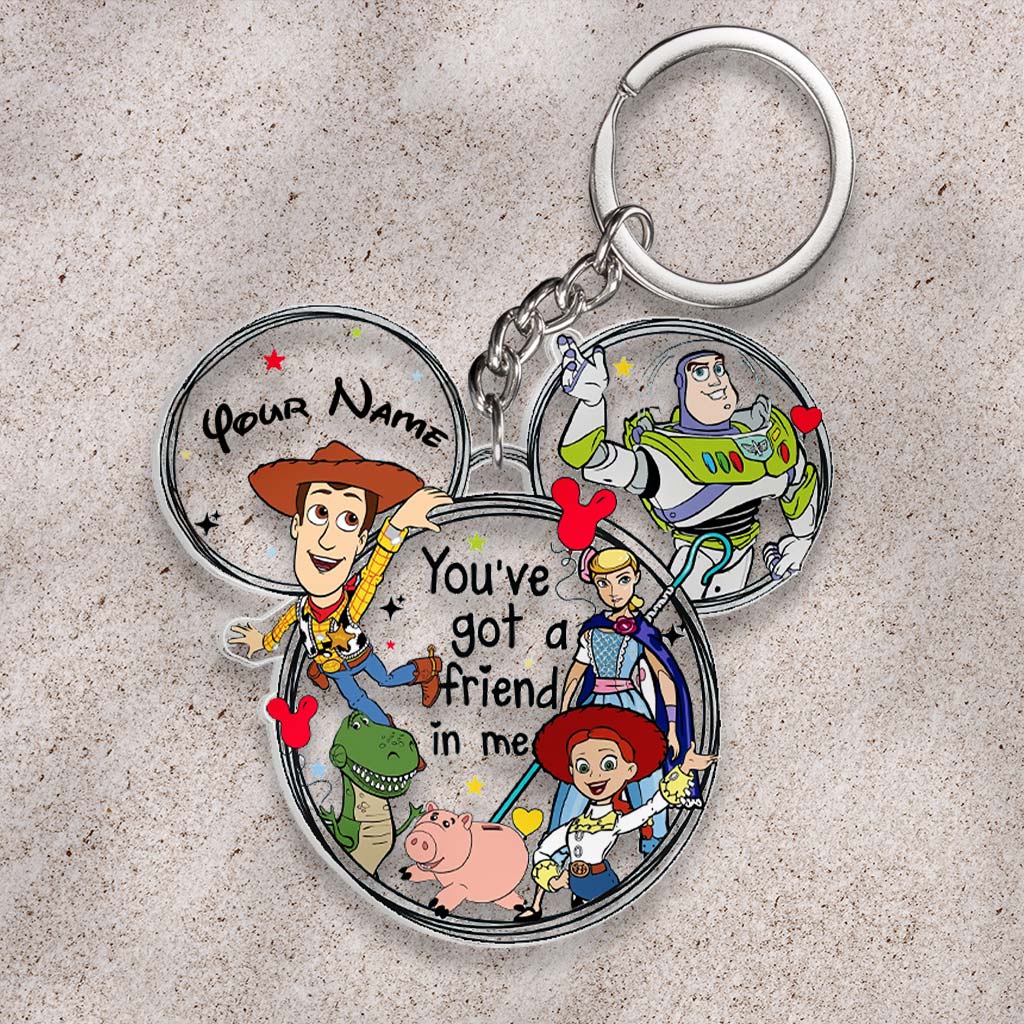 Walking In A Winter - Personalized Wonderland Mouse Keychain (Printed On Both Sides)