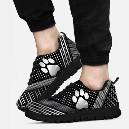 Abstract Silver Dog Sneakers 0622