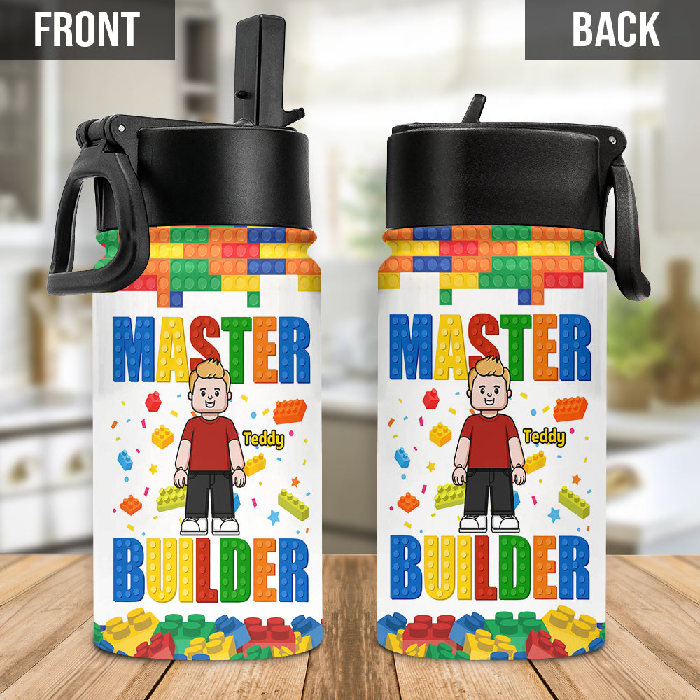 Master Builder - Personalized Kid Kids Water Bottle