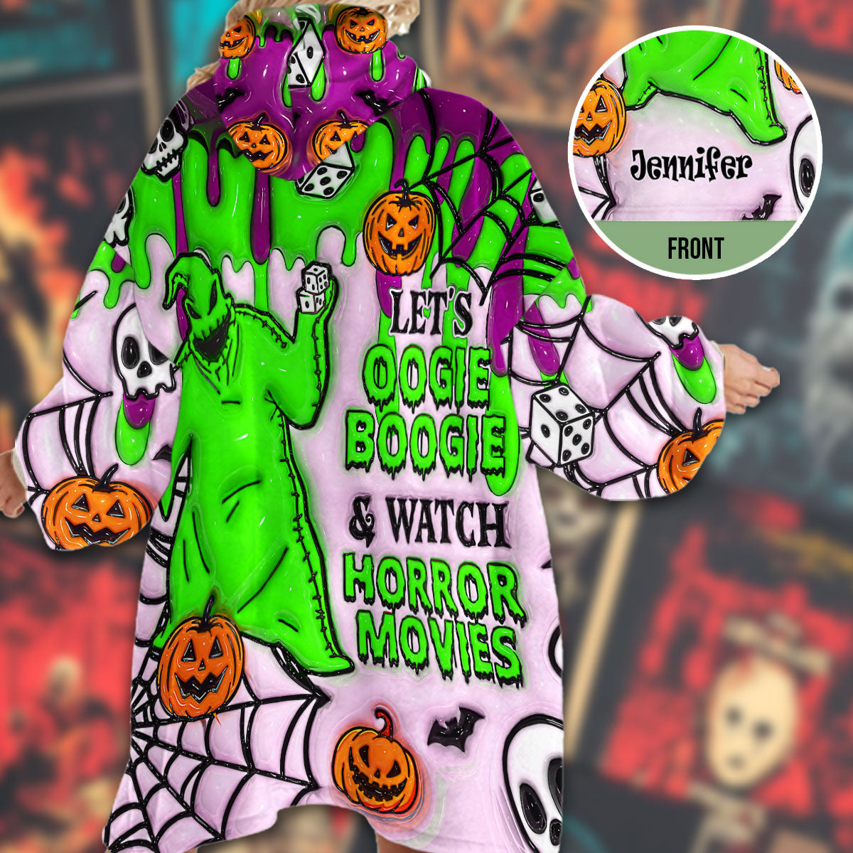 Let's Oogie Boogie - Personalized Blanket Hoodie
