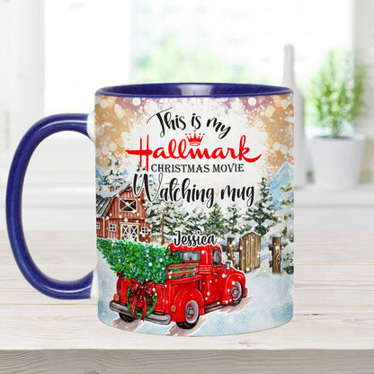 Christmas Movie Watching Mug - Personalized Accent Mug