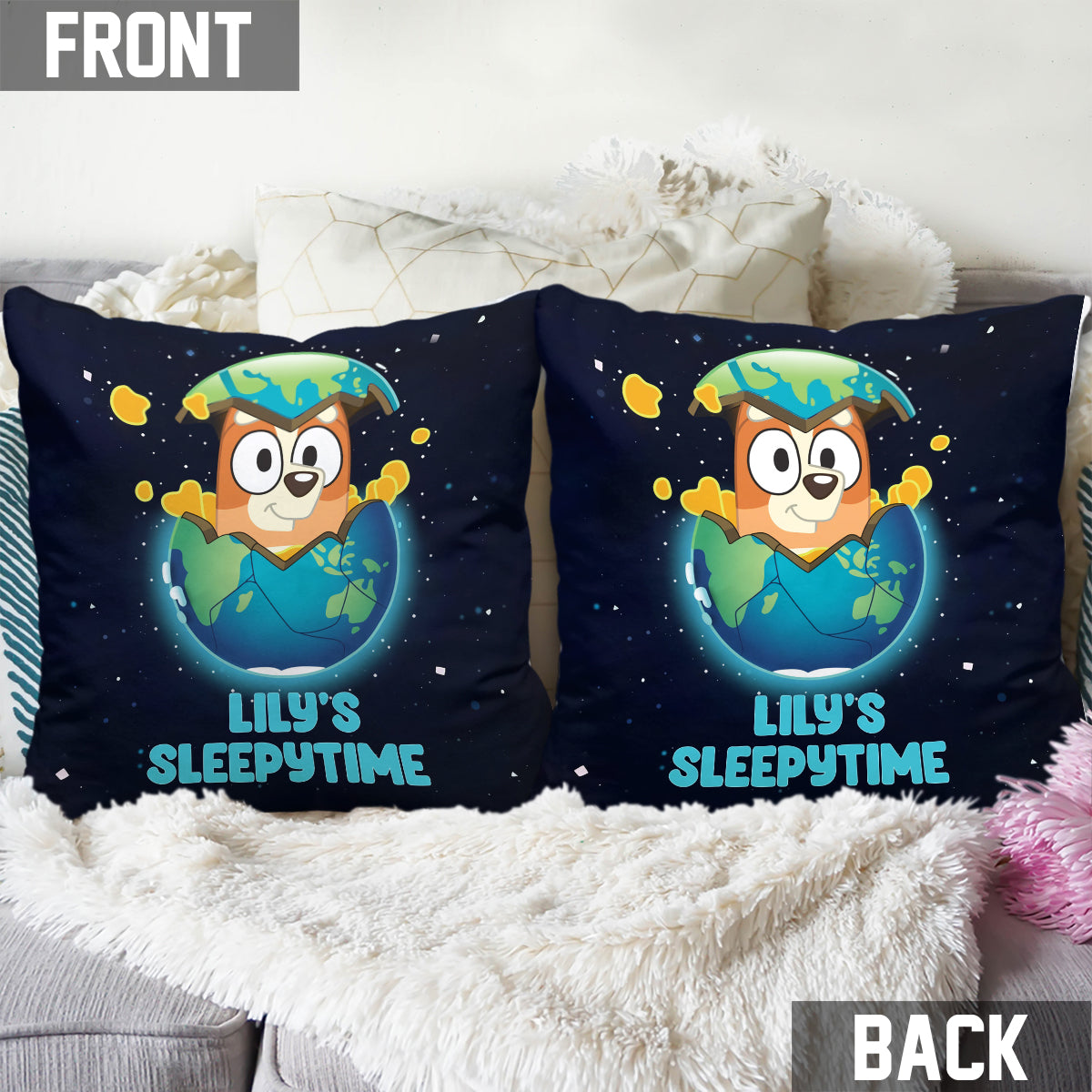 Sleepytime - Personalized Kid Throw Pillow