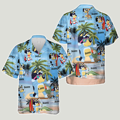 Cool Dad Vintage Retro Beach - Personalized Father Hawaiian Shirt