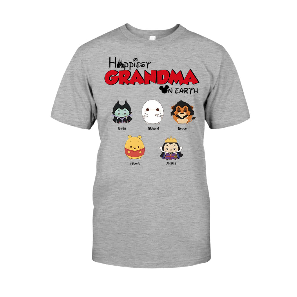 Happiest Grandma On Earth - Personalized Grandma T-shirt And Hoodie