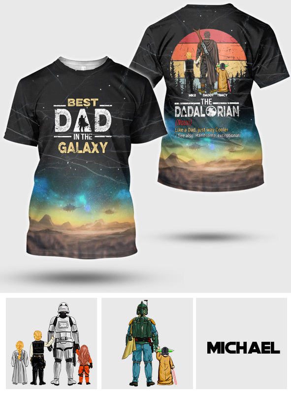 Best Dad In The Galaxy - Personalized The Force All Over Shirt