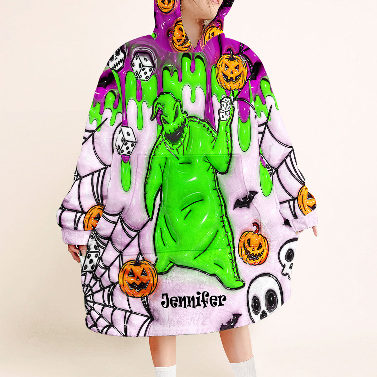 Let's Oogie Boogie - Personalized Blanket Hoodie
