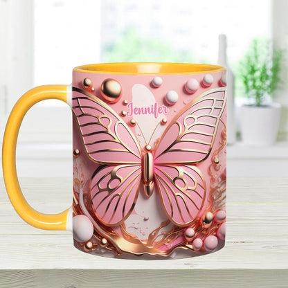 Love Butterfly - Personalized Butterfly Accent Mug