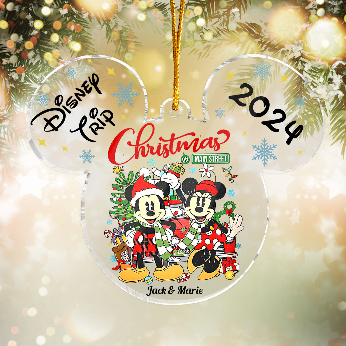 Disney Trip - Personalized Mouse Transparent Ornament