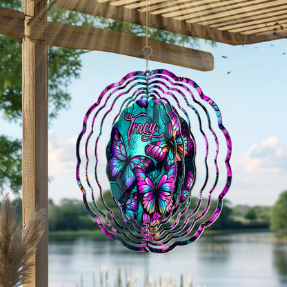 Butterfly In The Wind - Personalized Butterfly Wind Spinner