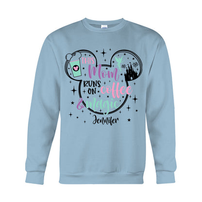 This Mom Runs On Coffee And Magic - Personalized Mouse T-shirt And Hoodie