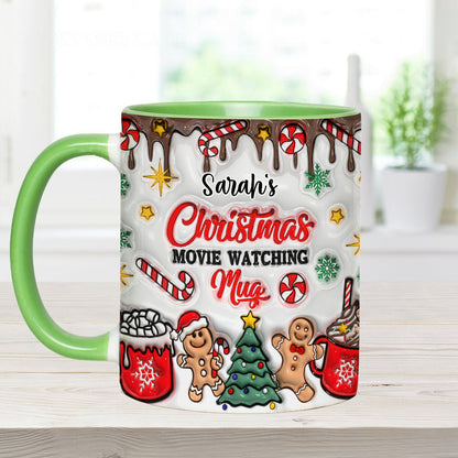 Christmas Movie Watching Mug - Personalized Accent Mug
