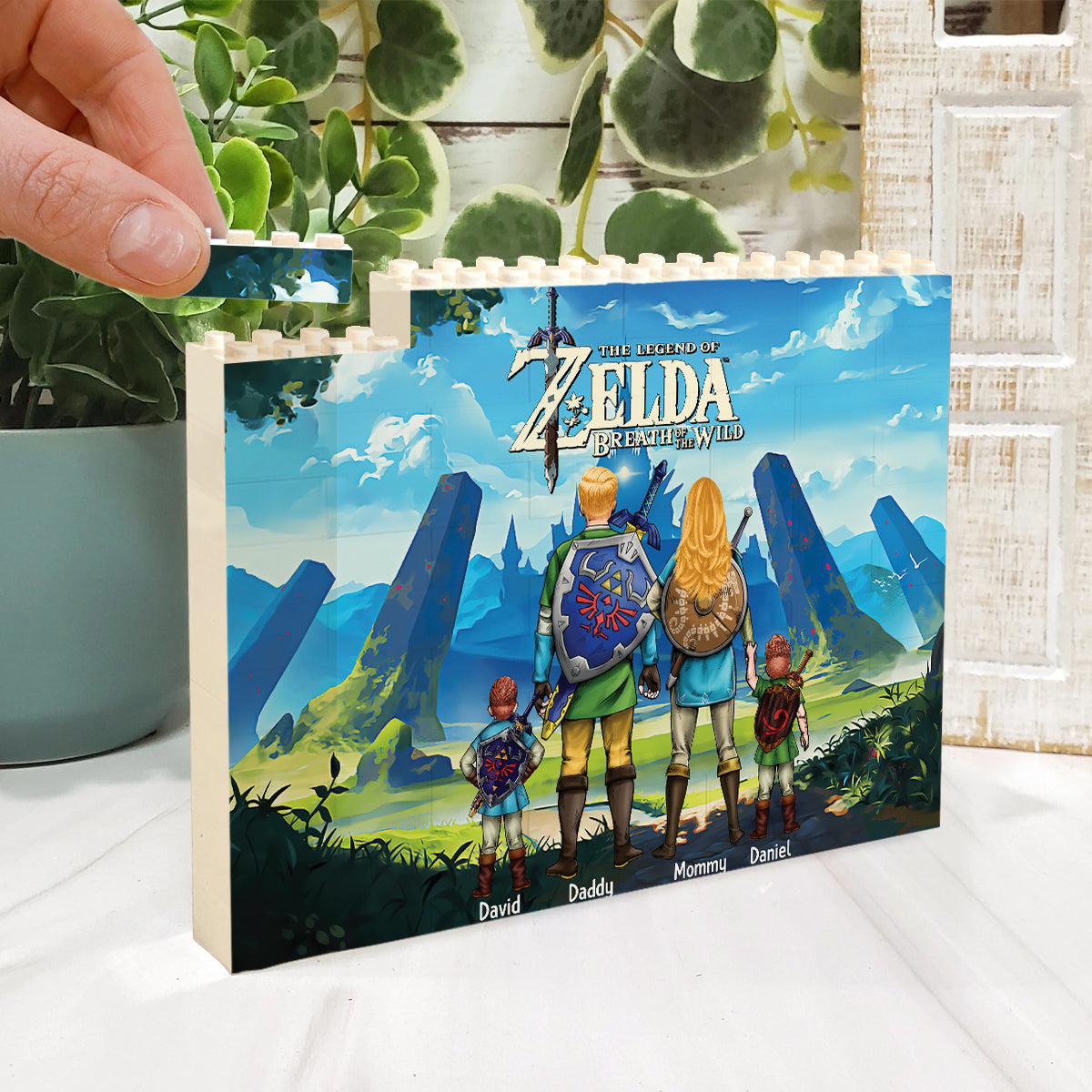 Best Dad Ever - Personalized The Hero's Legend One-sided Horizontal Rectangle Building Brick Blocks