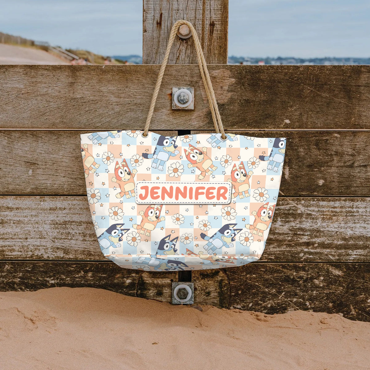 Floral Summer Pattern - Personalized Beach Bag