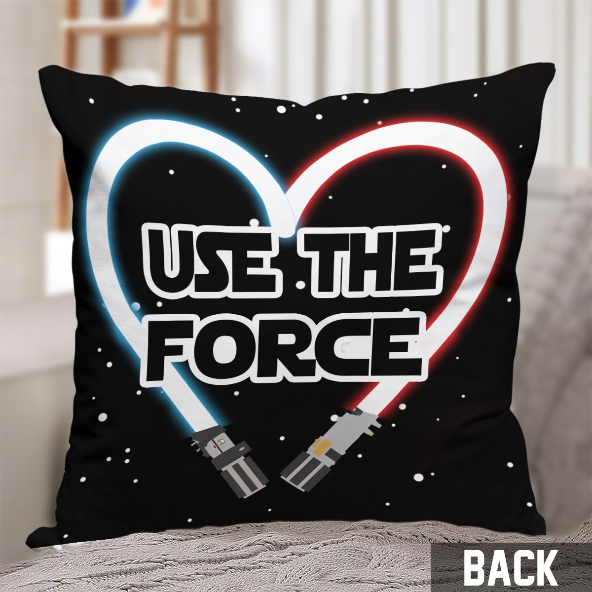 Use The Force Naughty - Personalized The Force Throw Pillow