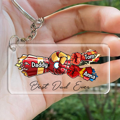 Daddy 's Team Daddy's Sidekicks - Personalized Father Keychain