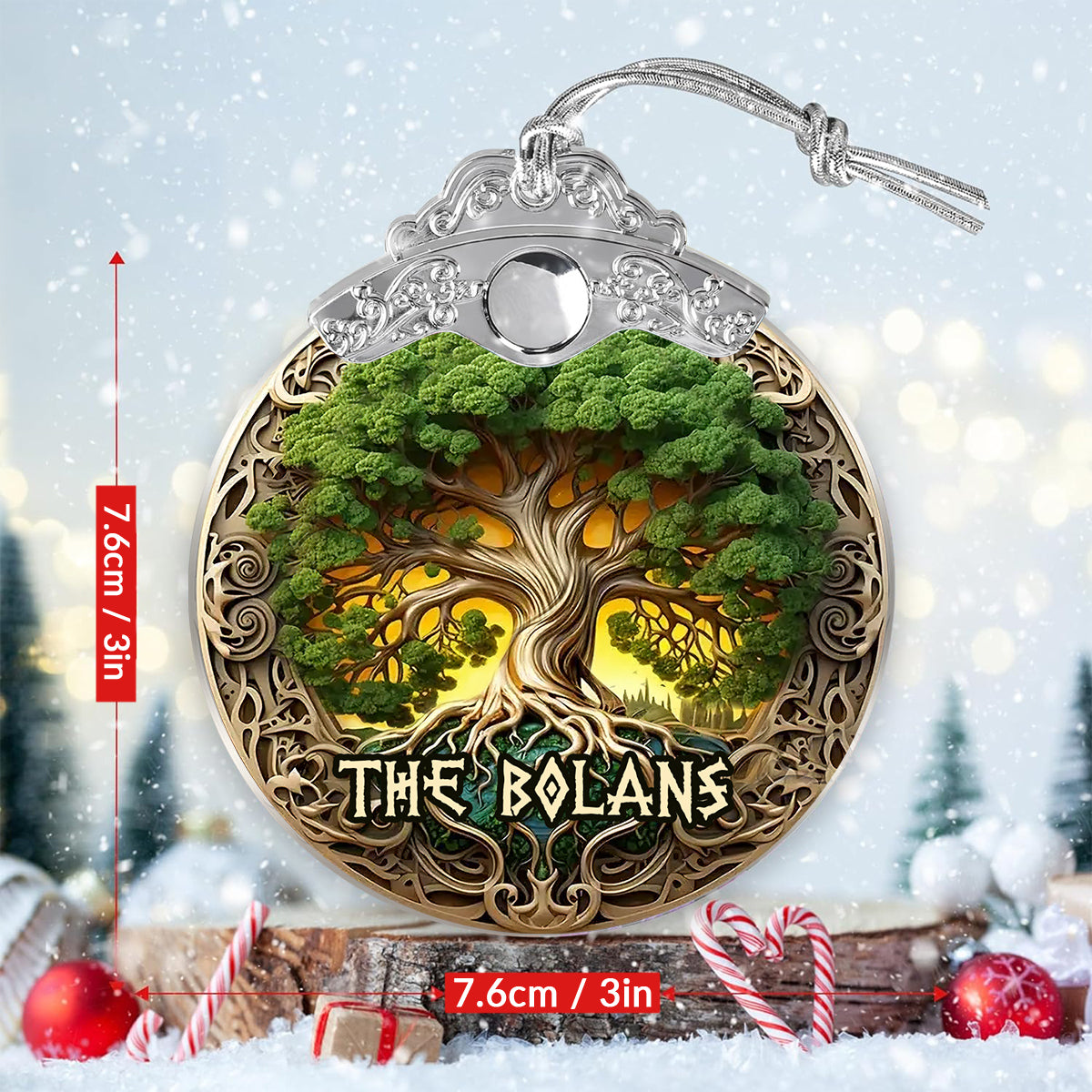 Tree Of Life Scandinavian Mythology Rustic Style - Personalized Irish Vintage Ornament