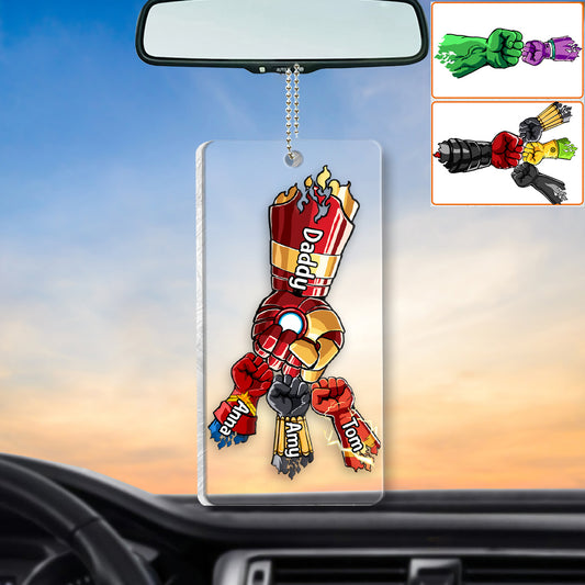 Daddy's Team Daddy's Sidekicks - Personalized Father Transparent Car Ornament