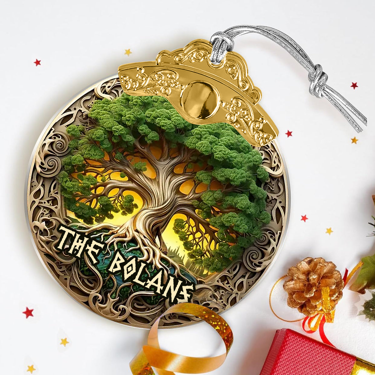 Tree Of Life Scandinavian Mythology Rustic Style - Personalized Irish Vintage Ornament