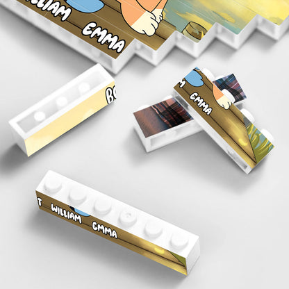 Best Dad Ever - Personalized Father One-sided Horizontal Rectangle Building Brick Blocks