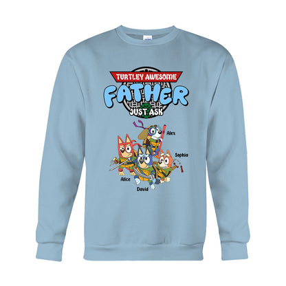 Turtle Awesome Father - Personalized Father T-shirt And Hoodie
