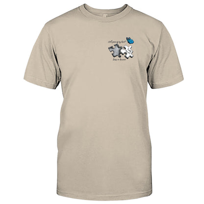 Memorial Butterfly Dragonfly Heaven Feather - Personalized Memorial Embroidered T-shirt
