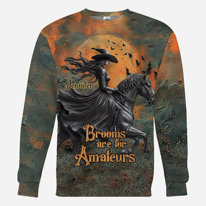 Brooms Are For Amateurs - Personalized Horse All Over Shirt