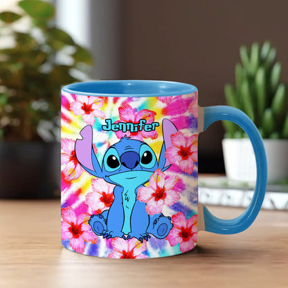 Tie Dye Ohana - Personalized Ohana Accent Mug