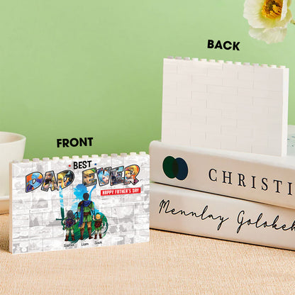 Best Dad Ever - Personalized The Hero's Legend One-sided Horizontal Rectangle Building Brick Blocks