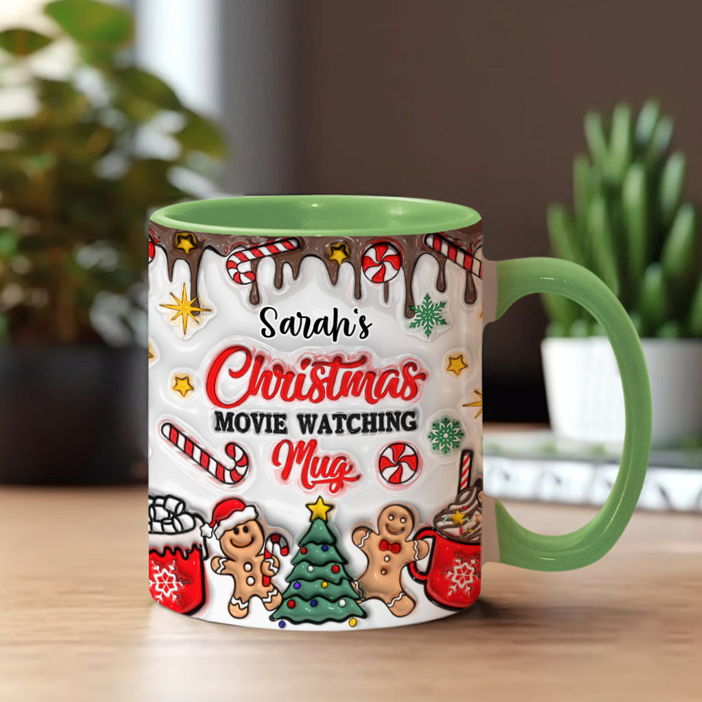 Christmas Movie Watching Mug - Personalized Accent Mug