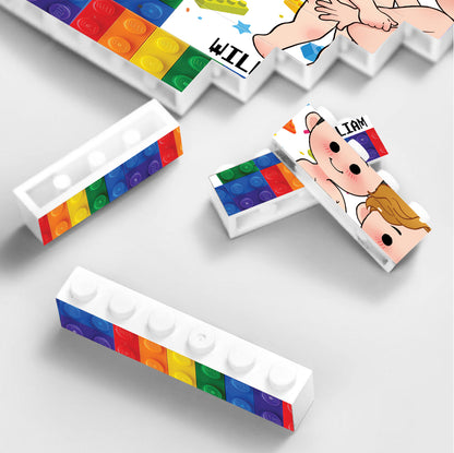 My Missing Piece - Personalized Couple Vertical Rectangle Building Brick Blocks Printed On Both Sides