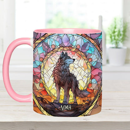 Fierce Spirit - Personalized Wolf Accent Mug