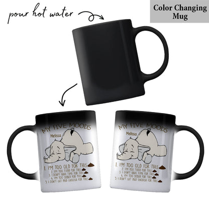 My Five Moods - Personalized Sarcasm Mug