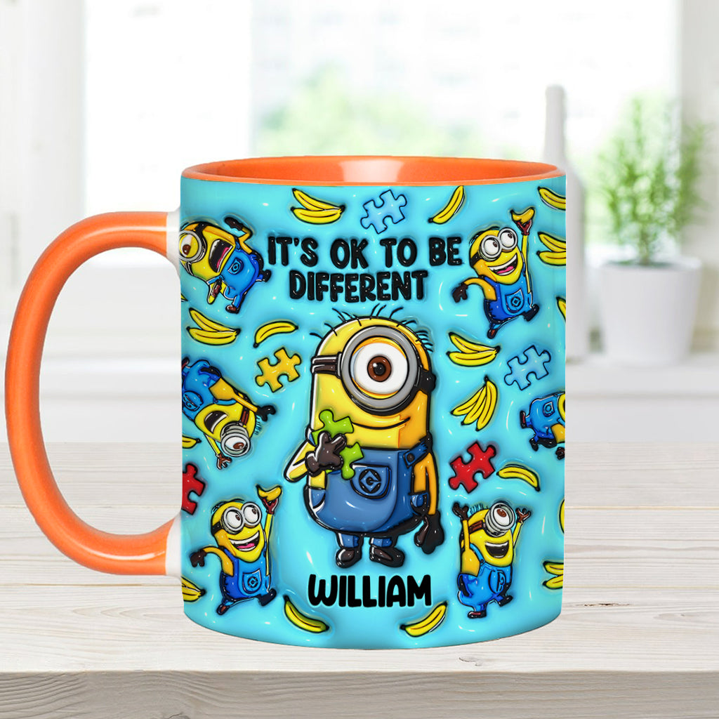 It's Ok To Be Different - Personalized Autism Awareness Accent Mug