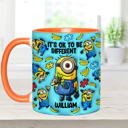 It's Ok To Be Different - Personalized Autism Awareness Accent Mug