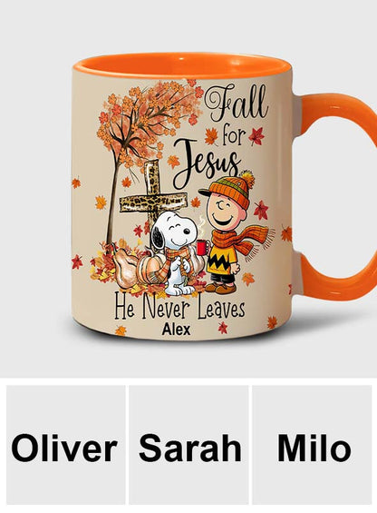 Fall For Jesus - Personalized Accent Mug