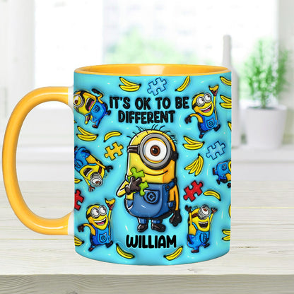 It's Ok To Be Different - Personalized Autism Awareness Accent Mug
