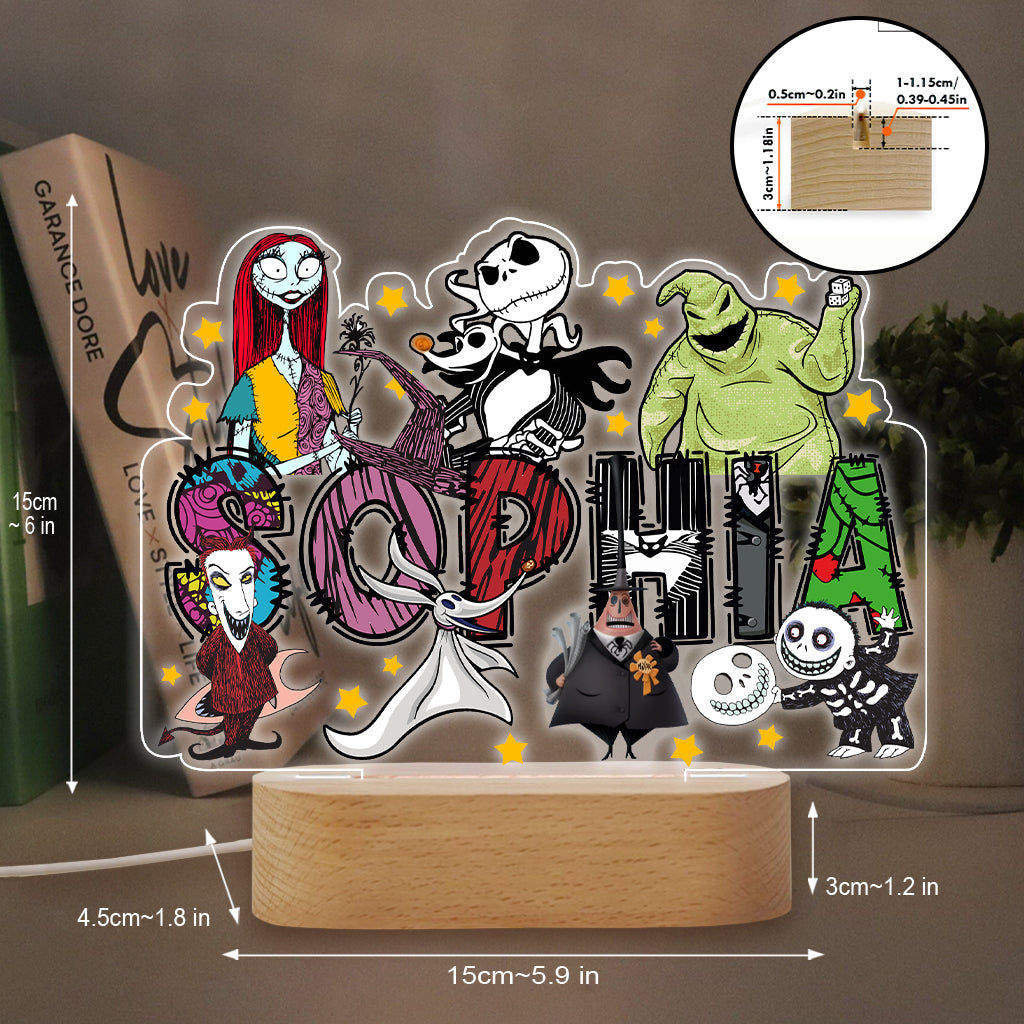 The Nightmare - Personalized Nightmare Shaped Plaque Light Base