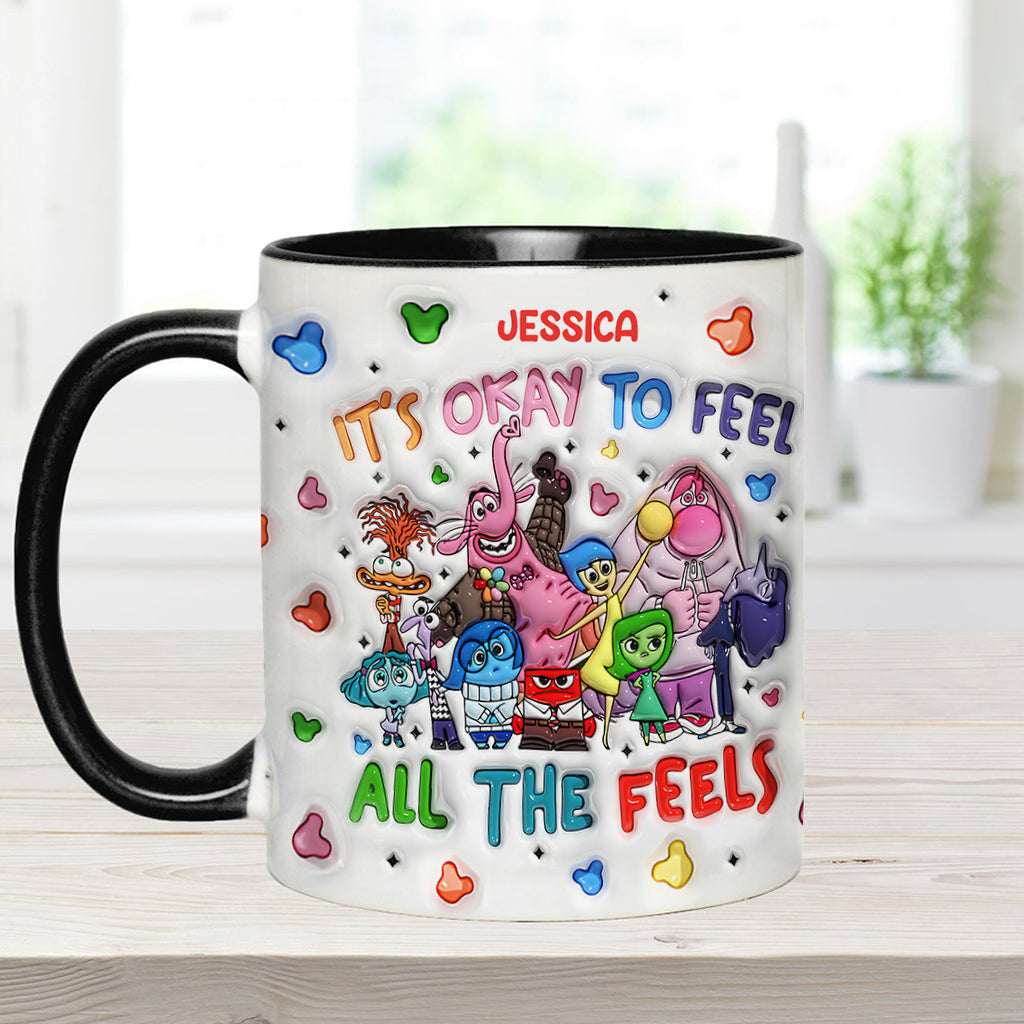 It's Ok To Feel All The Feels - Personalized Accent Mug