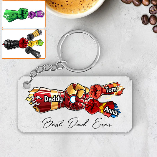 Daddy 's Team Daddy's Sidekicks - Personalized Father Keychain