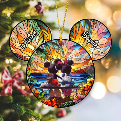 Romantic Mouse Couple - Personalized Mouse Ornament