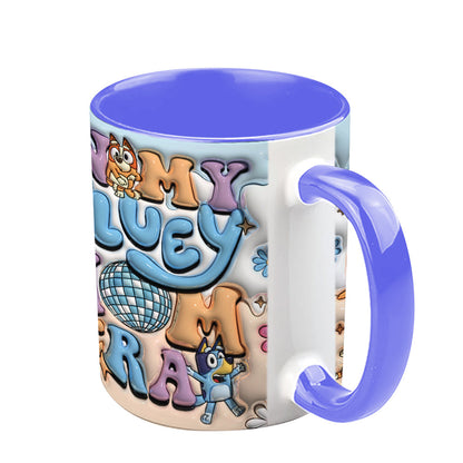 Mom Era Cute Blue Dog - Personalized Mother Accent Mug