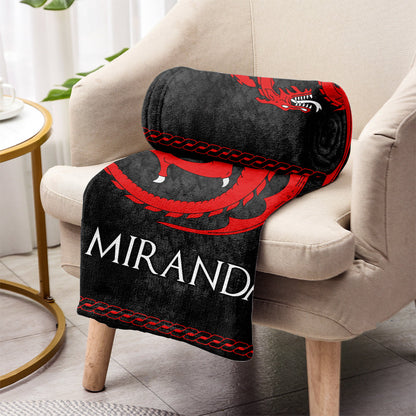 Team Black - Personalized Thrones Game Blanket