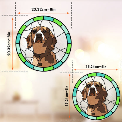 Custom Dog Portrait Picture - Personalized Dog Window Hanging Suncatcher Ornament