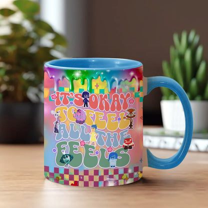 It's Okay To Feel All The Feels - Personalized Accent Mug