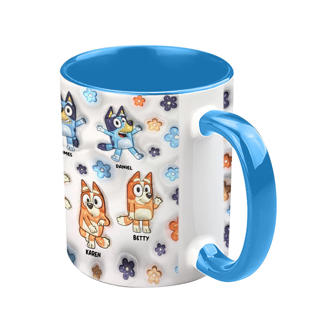 Peace Love Mom's Life Cool Blue Dog - Personalized Mother Accent Mug
