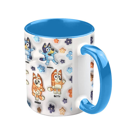 Peace Love Mom's Life Cool Blue Dog - Personalized Mother Accent Mug