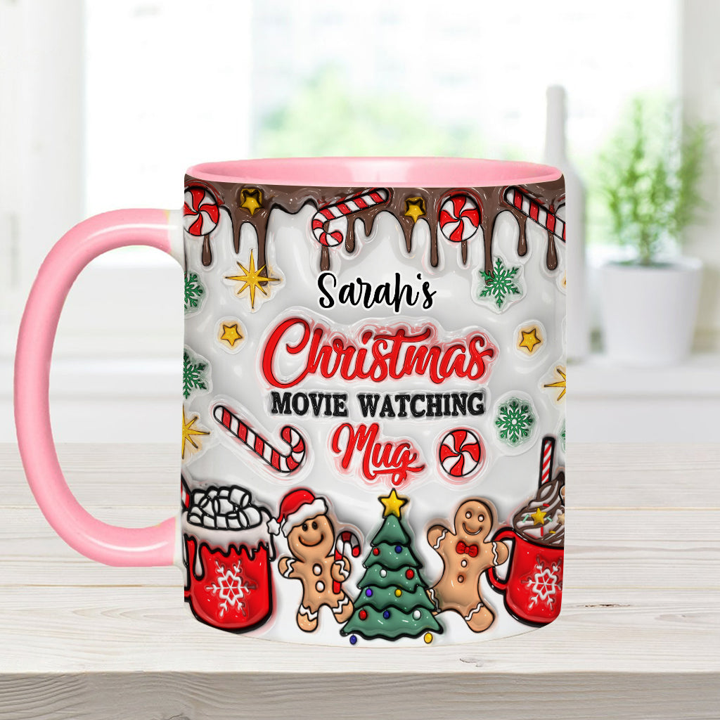 Christmas Movie Watching Mug - Personalized Accent Mug