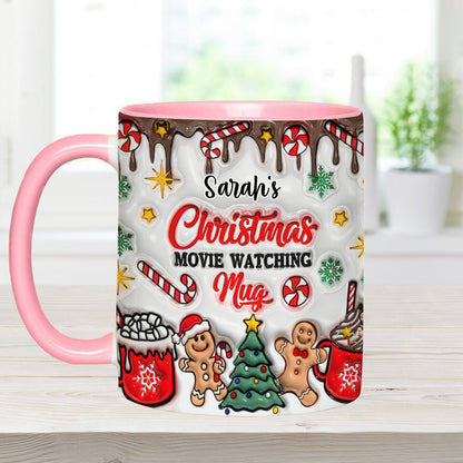 Christmas Movie Watching Mug - Personalized Accent Mug